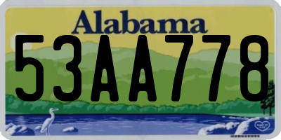 AL license plate 53AA778