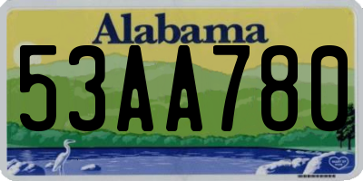 AL license plate 53AA780