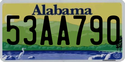 AL license plate 53AA790