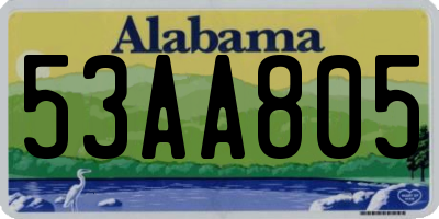 AL license plate 53AA805