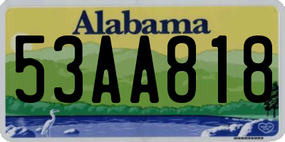 AL license plate 53AA818