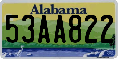 AL license plate 53AA822