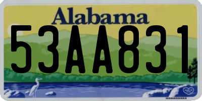 AL license plate 53AA831