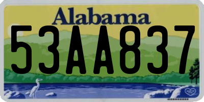 AL license plate 53AA837