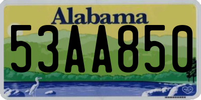 AL license plate 53AA850