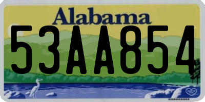 AL license plate 53AA854