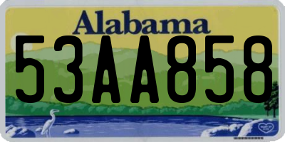 AL license plate 53AA858