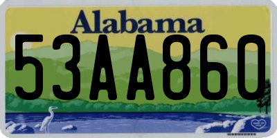 AL license plate 53AA860