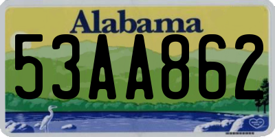 AL license plate 53AA862