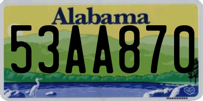 AL license plate 53AA870