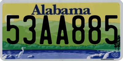 AL license plate 53AA885