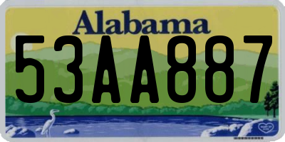 AL license plate 53AA887