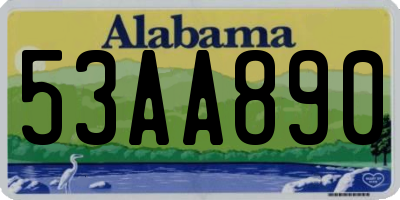 AL license plate 53AA890