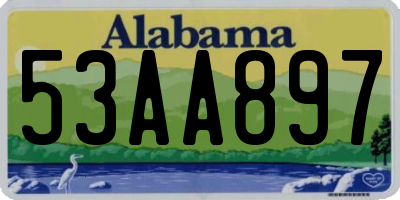 AL license plate 53AA897