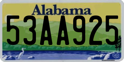 AL license plate 53AA925