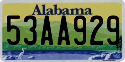 AL license plate 53AA929