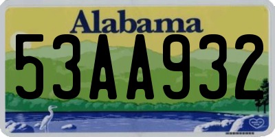 AL license plate 53AA932