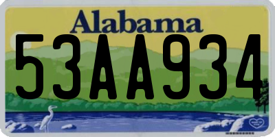 AL license plate 53AA934