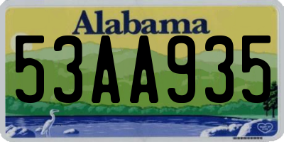 AL license plate 53AA935