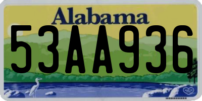 AL license plate 53AA936