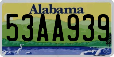 AL license plate 53AA939