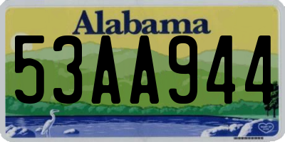 AL license plate 53AA944