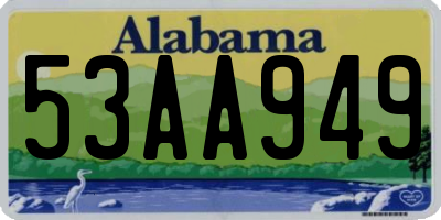 AL license plate 53AA949