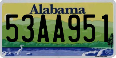 AL license plate 53AA951