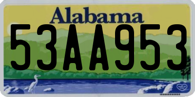 AL license plate 53AA953