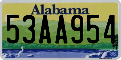 AL license plate 53AA954