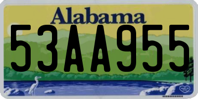 AL license plate 53AA955
