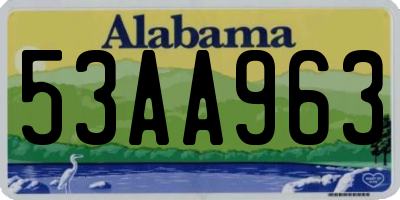 AL license plate 53AA963
