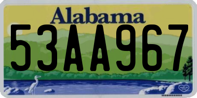 AL license plate 53AA967