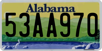 AL license plate 53AA970