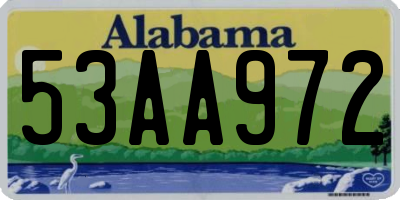 AL license plate 53AA972