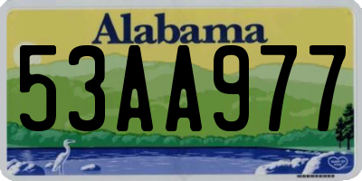 AL license plate 53AA977