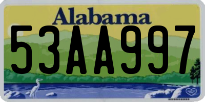 AL license plate 53AA997