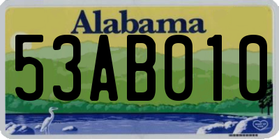 AL license plate 53AB010
