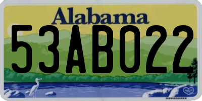 AL license plate 53AB022