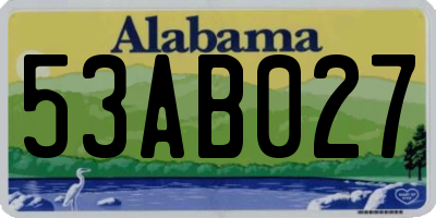 AL license plate 53AB027