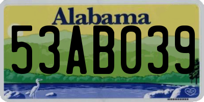 AL license plate 53AB039