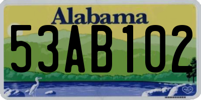 AL license plate 53AB102