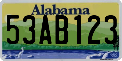 AL license plate 53AB123