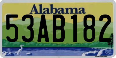 AL license plate 53AB182