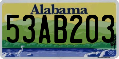AL license plate 53AB203