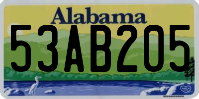 AL license plate 53AB205