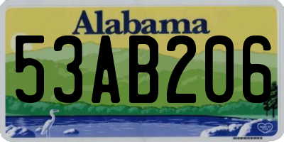 AL license plate 53AB206