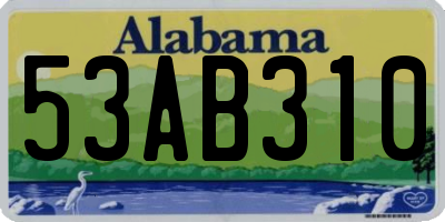 AL license plate 53AB310