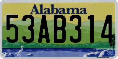 AL license plate 53AB314