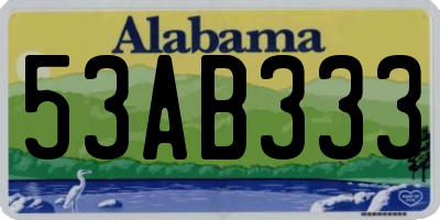 AL license plate 53AB333